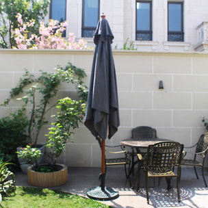 Parasol en bois carré toile grise PISO