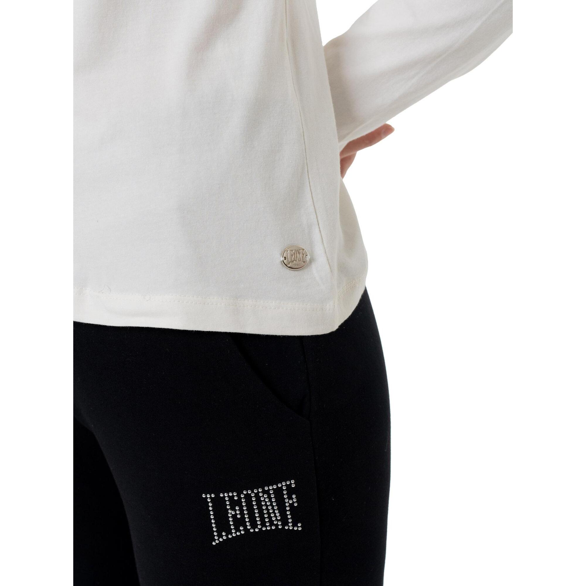 Camiseta de cuello alto de manga larga para mujer,placa Leone 1947 Never Without