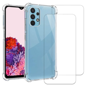 Coque Samsung Galaxy A33 Antichoc Silicone + 2 Vitres en verre trempé Protection écran