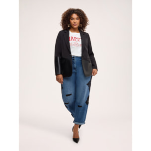 Fiorella Rubino - Jeans balloon con encaje y roturas - Azul
