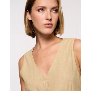 Top Chaleco Beige - Moti