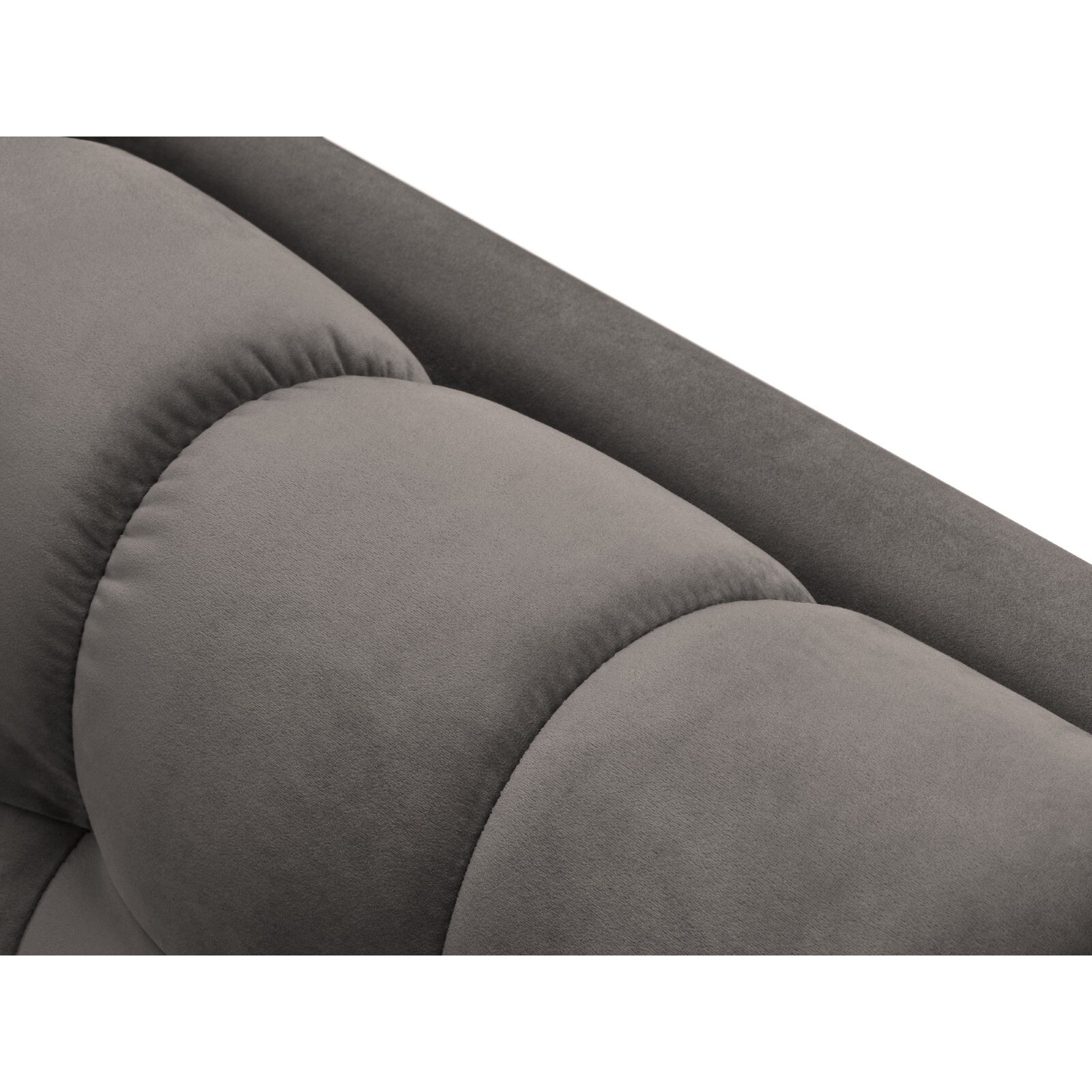 Méridienne gauche "Bali" en velours gris clair