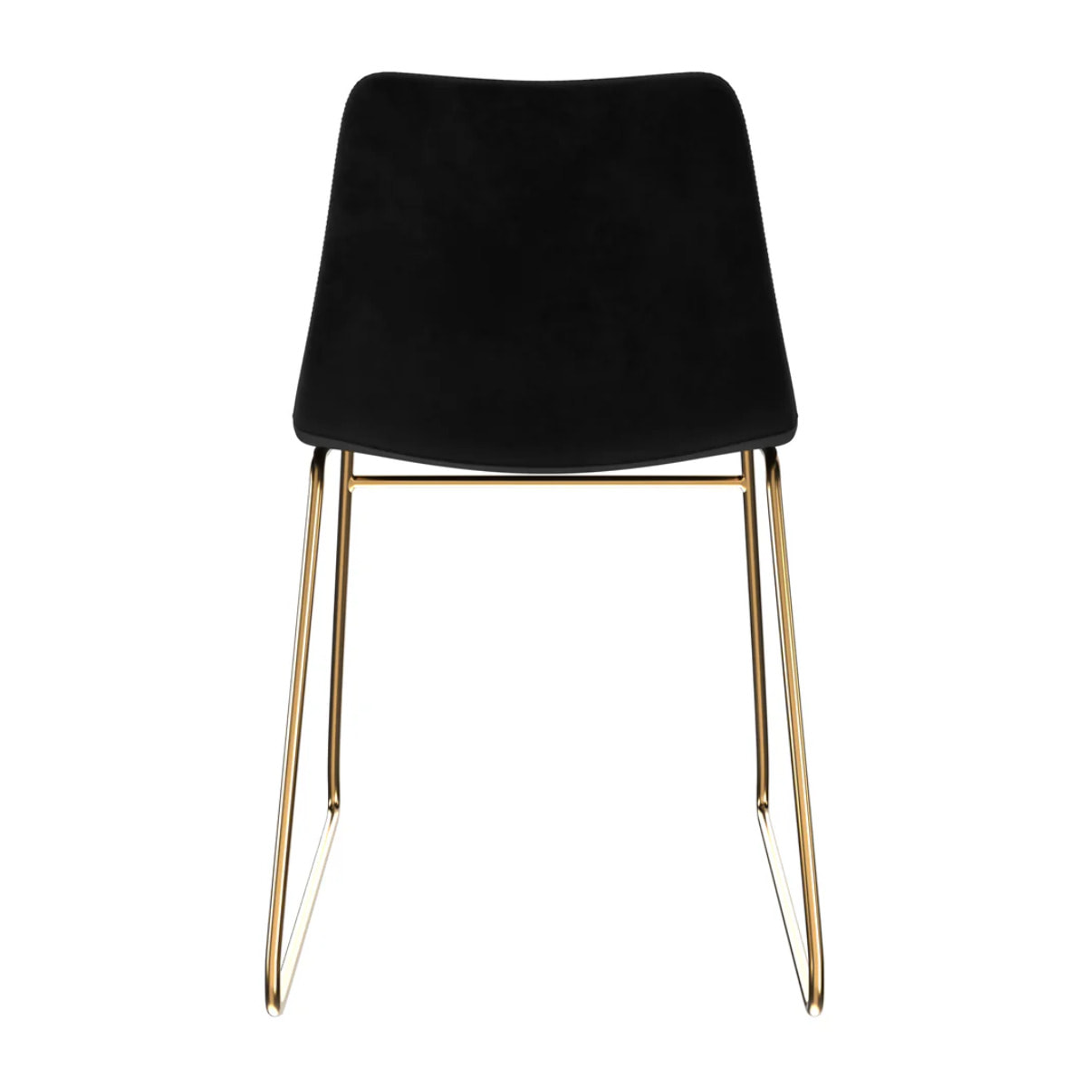 Lot de 2 chaises en velours noir et pieds en métal doré - Gaspard