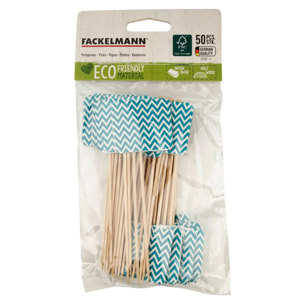 Lot de 50 cure-dents avec drapeau pour apéritif Fackelmann Nature