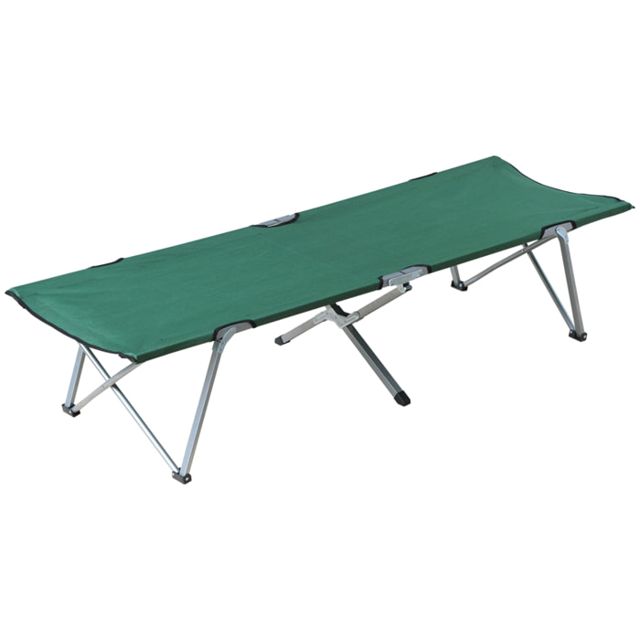 Cama de Camping Plegable Cama de Acampada con Marco Metálico Carga 136 kg para Playa Senderismo 193x64x40 cm Verde