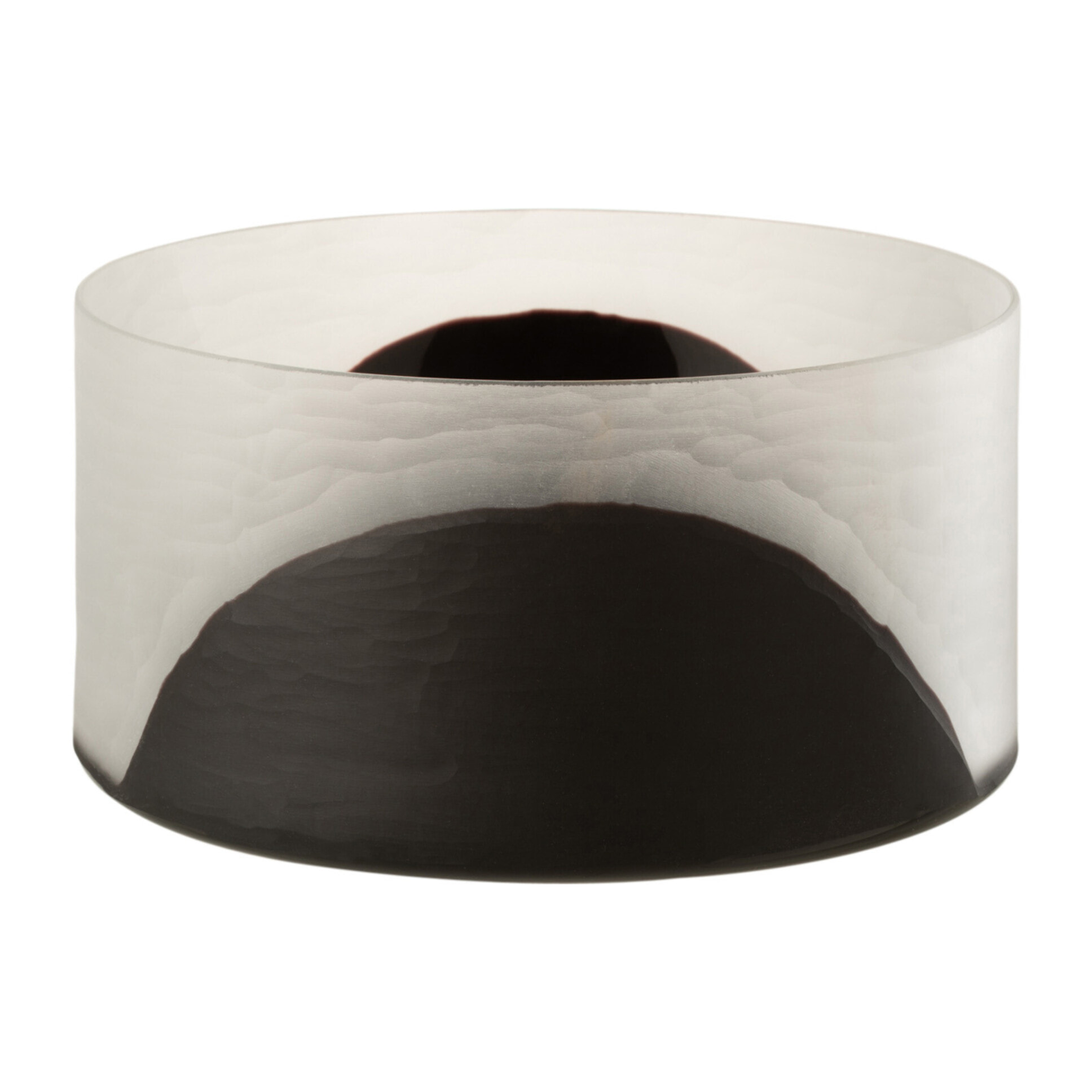 J-Line Vase Circulo Plat Verre Noir Transparent