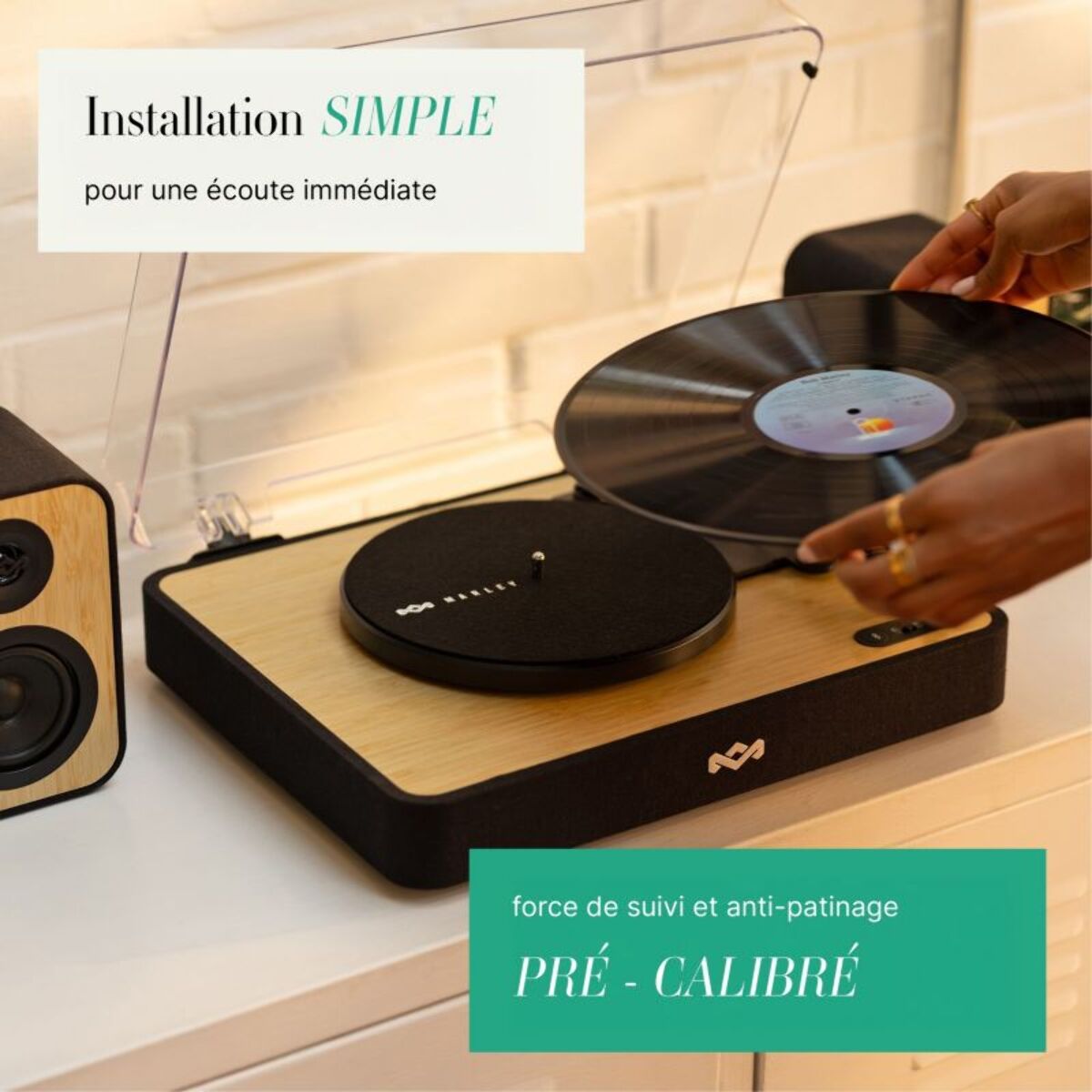 Platine vinyle MARLEY avec enceintes - Pack Revolution