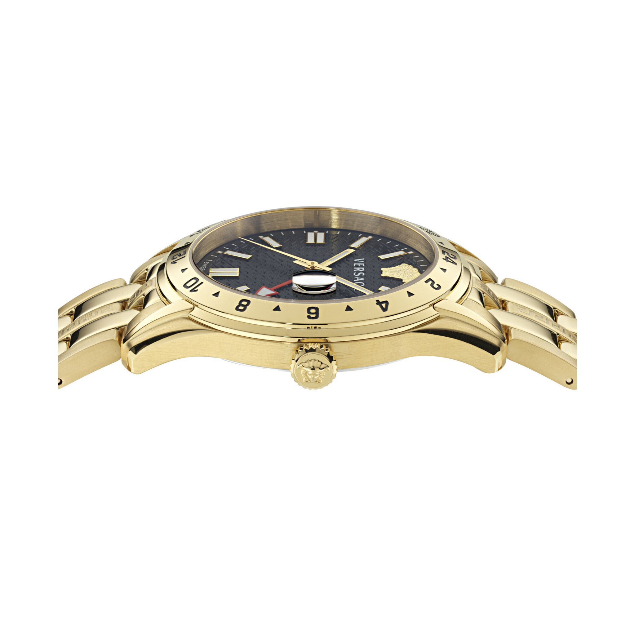 Versace Reloj Analógico De Cuarzo. Greca Time Gmt