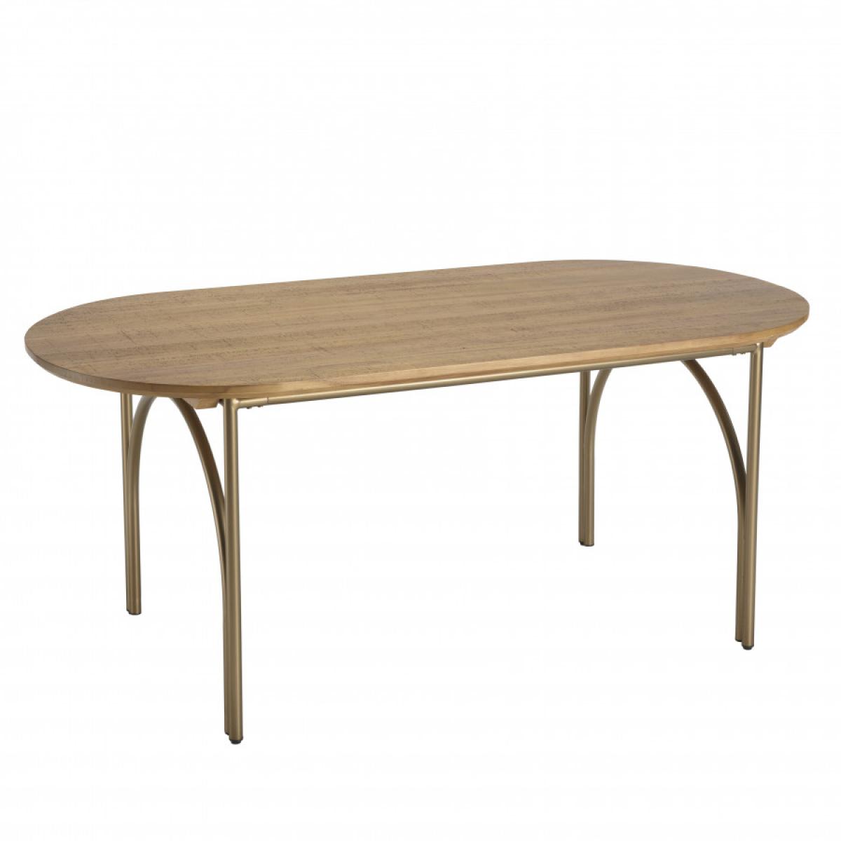 YSEULT - Table à manger ovale 6 personnes 180x90cm bois peuplier couleur naturelle