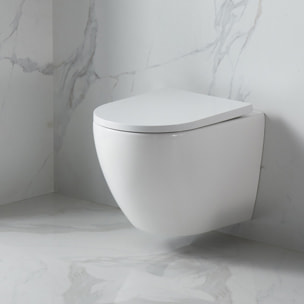 Pack WC Bâti-support Duofix + WC sans bride SAT Fusion + Abattant softclose + Plaque Blanche