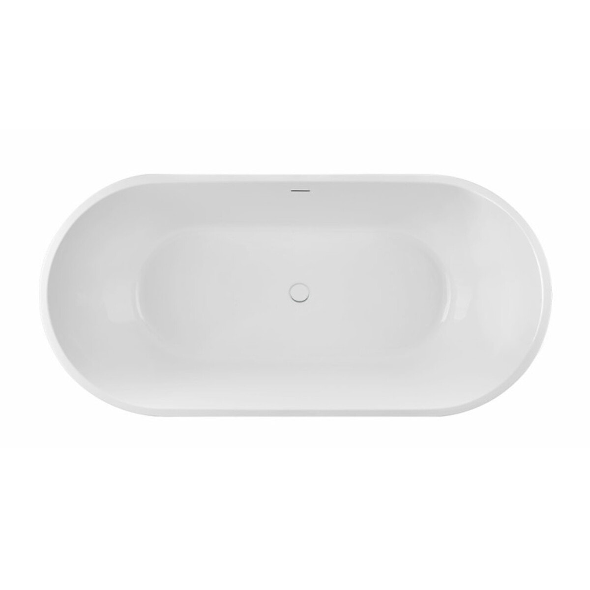 MSV - Corbin Baignoire Îlot Ovale 170 cm en Acrylique Noir Mat, Baignoire Compacte 1 Place avec Bonde Pop-up et Trop-plein Linéaire Intégré