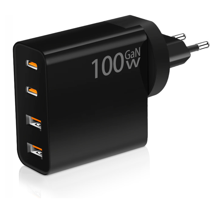 Caricatore USB con uscita PD100W + PD30 + doppio QC3.0 18W. Spina US/EU.
