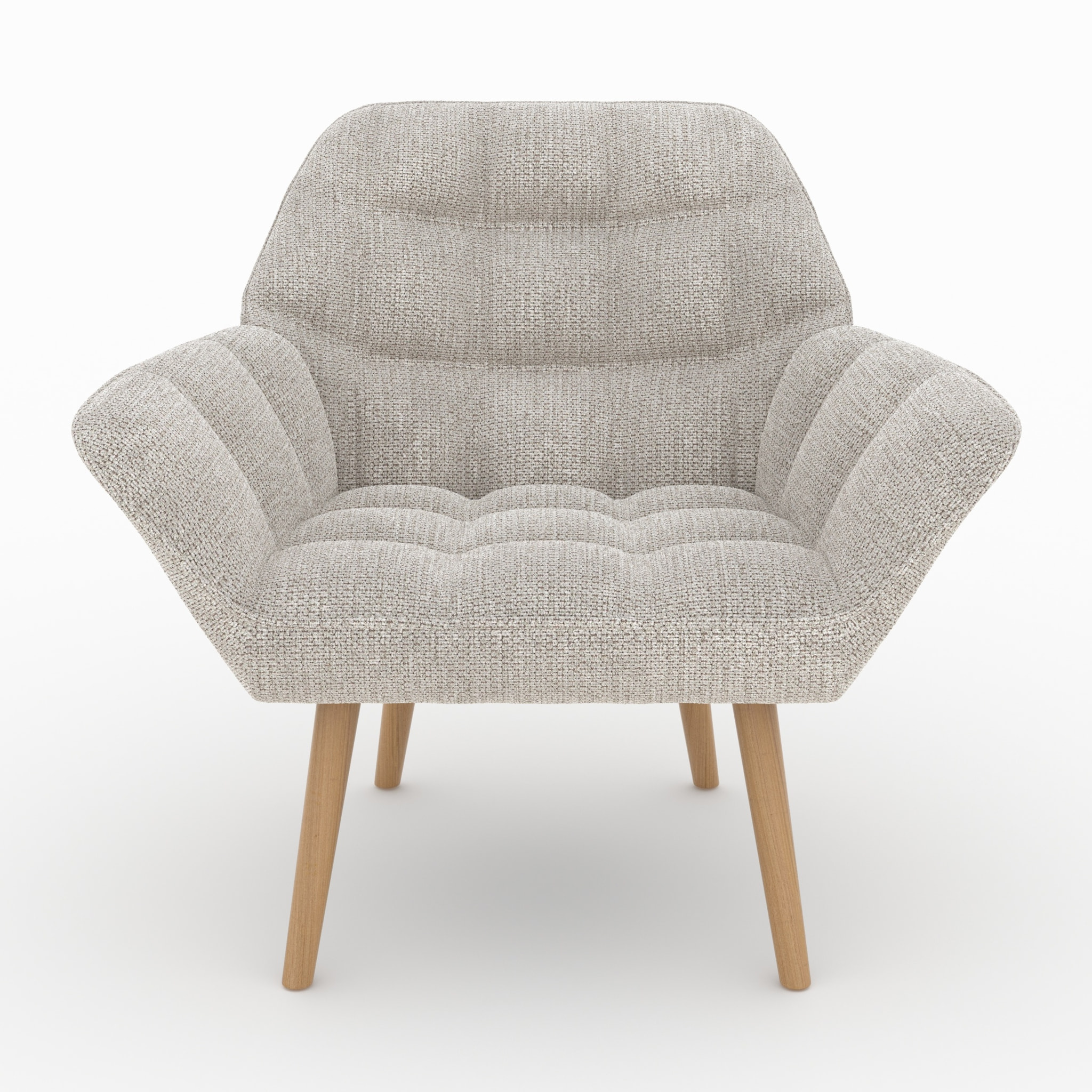 Fauteuil Simba en tissu gris clair