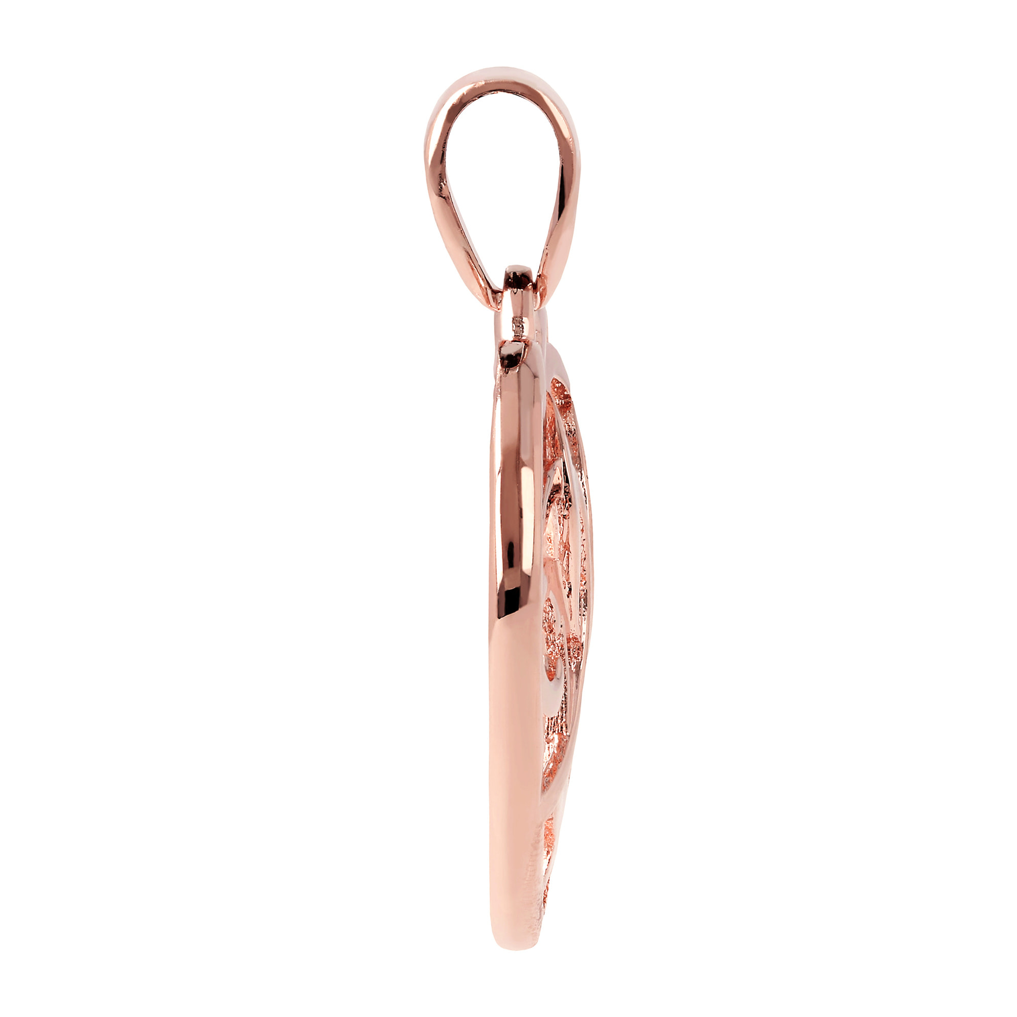 Pendente Cuore Traforato placcato Oro Rosa 18Kt