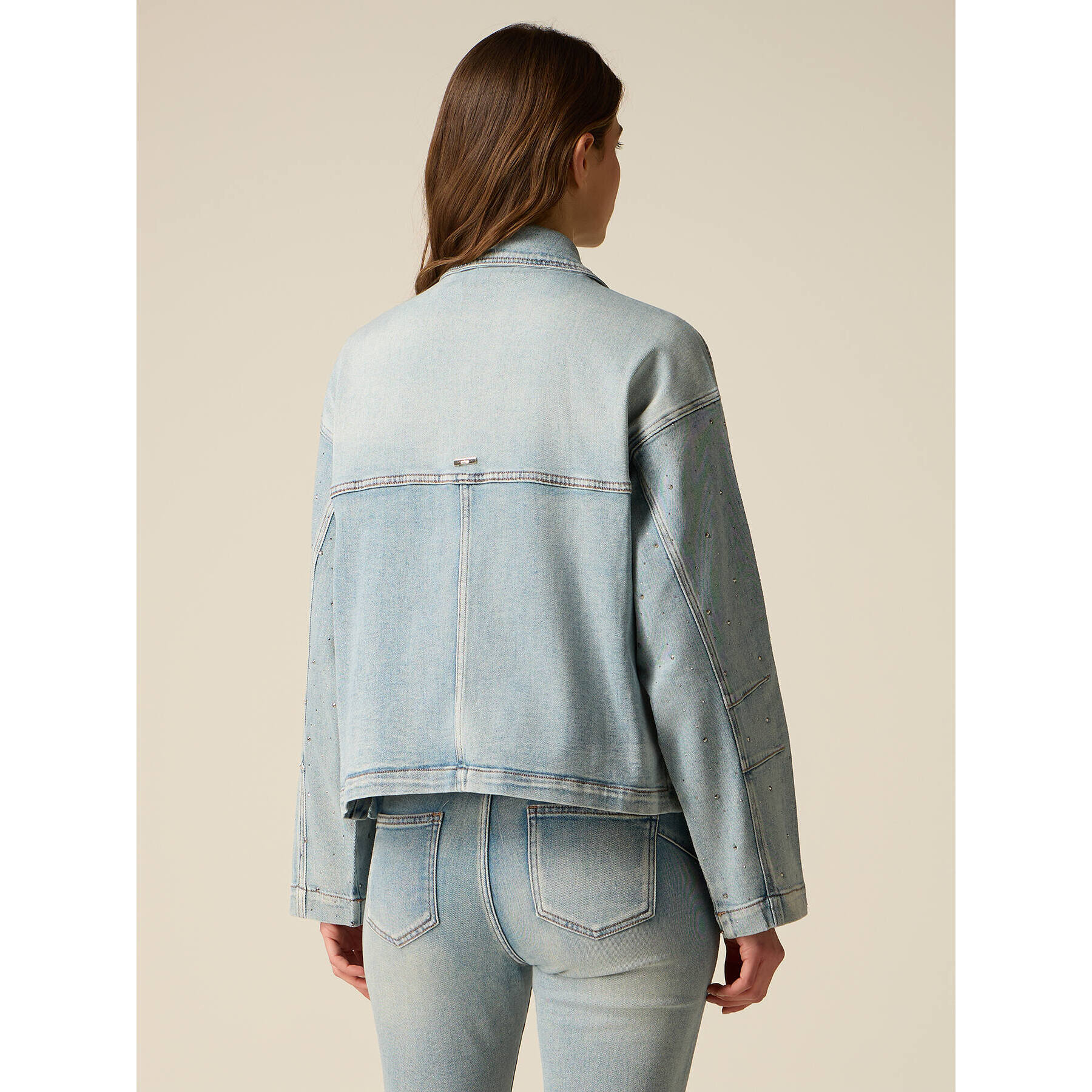 Oltre - Chaqueta de denim con cristales - Light - blue