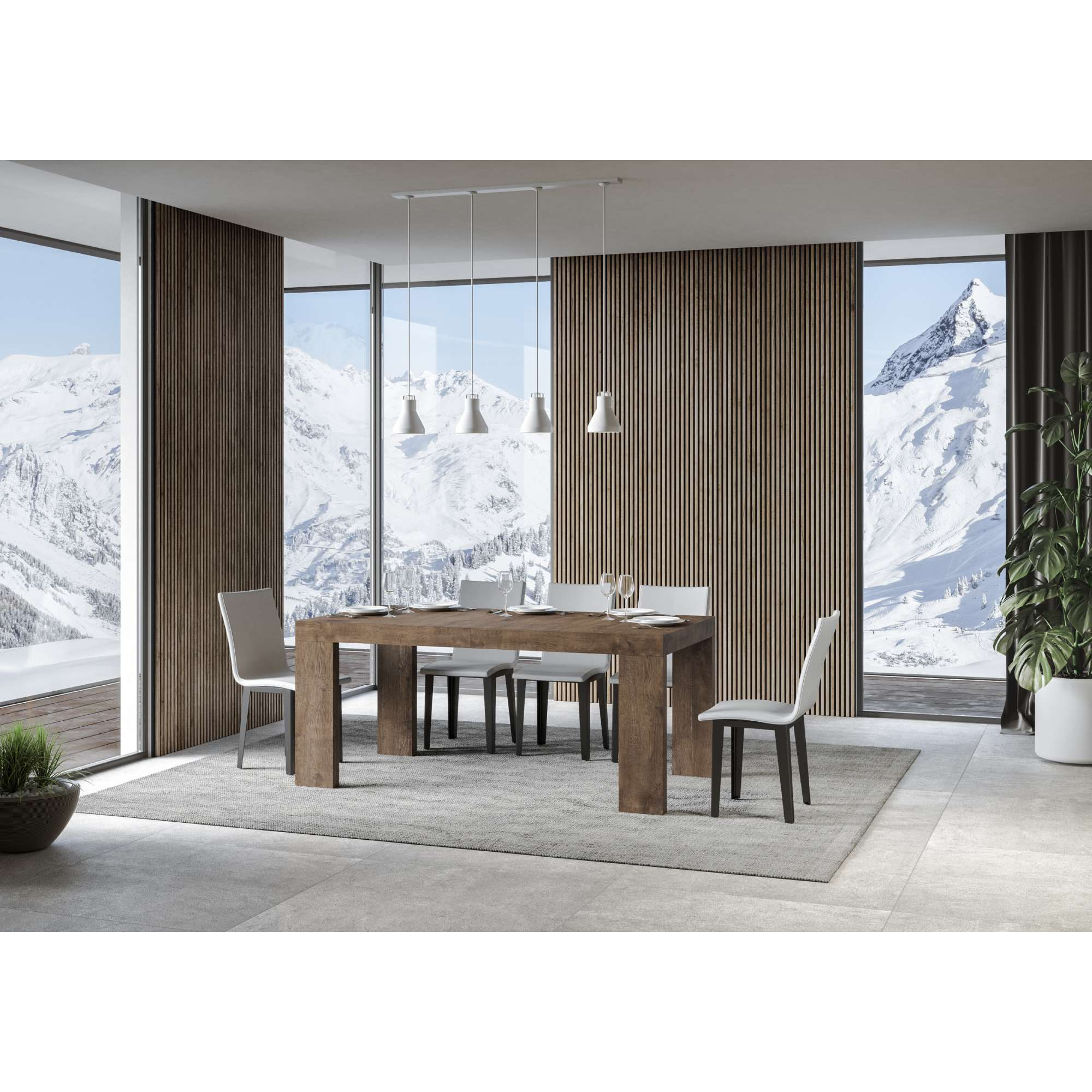 Mesa extensible 90x200/304 cm Roxell Nogal