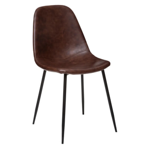 Chaise "Vladi" marron effet cuir