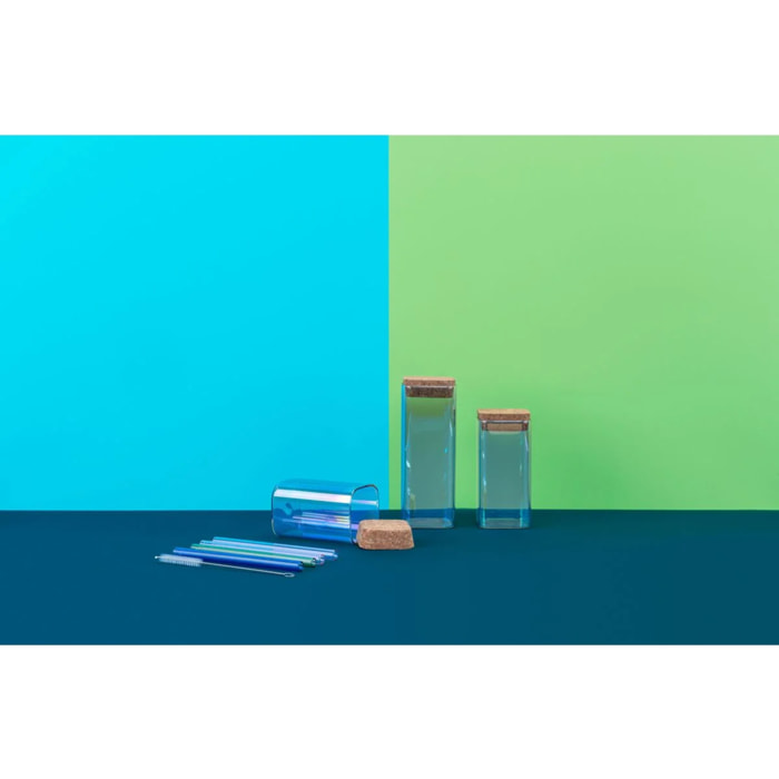 Set de 3 boîtes de conservation en verre avec couvercle 280 ml + 330 ml + 450 ml Tasty Green