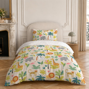 Parure housse de couette coton multicolore