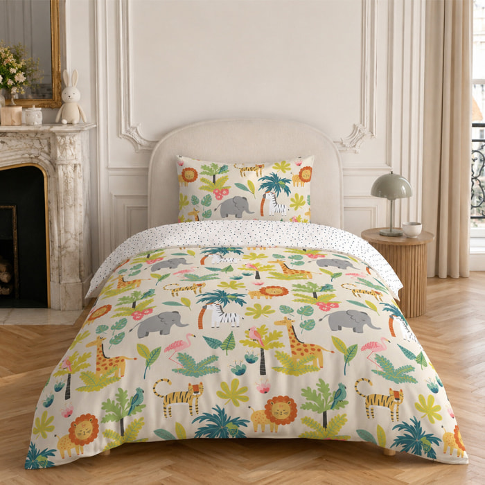 Parure housse de couette coton multicolore