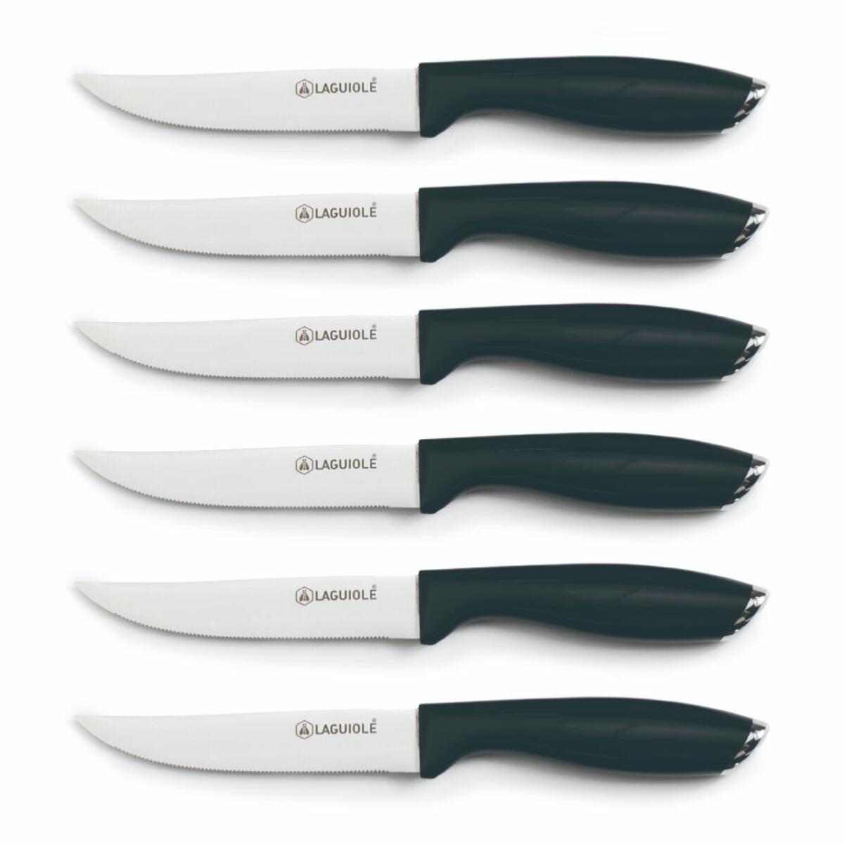 Set de 6 couteaux à steak en acier noir - "Lumin"
