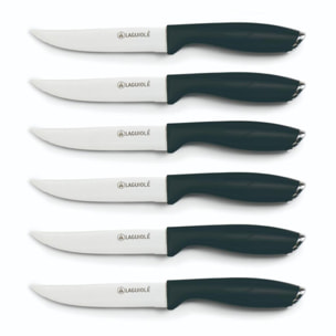 Set de 6 couteaux à steak en acier noir - "Lumin"