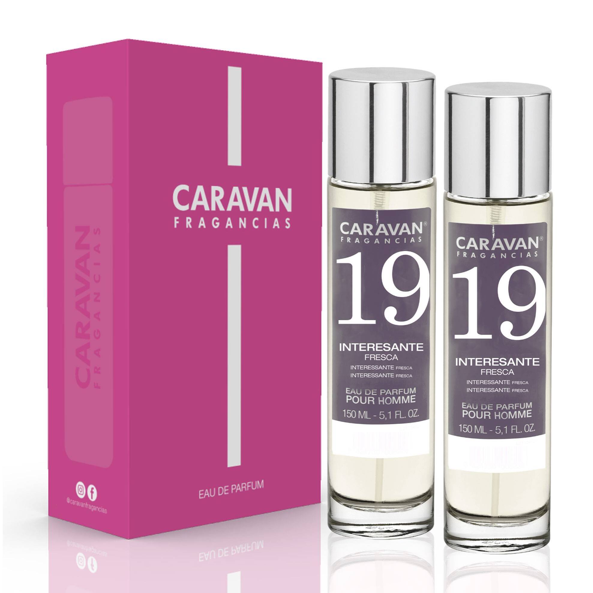 Caravan fragancias - caja de regalo con 2 perfumes nº19 de 150 ml, para hombre