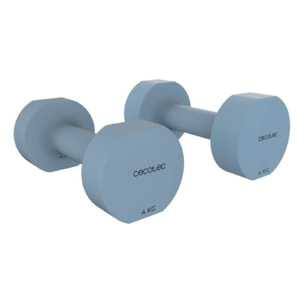 Cecotec Lot de deux haltères de 4 kg Drumfit 400 DoubleNeo. Haltère 4Kg avec rev