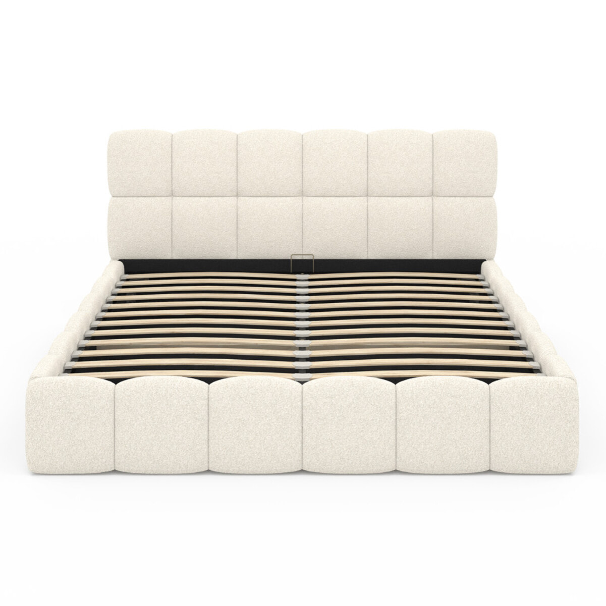 Lit coffre Bubble 160x200cm tissu bouclette