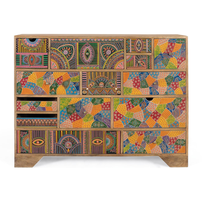 Commode en bois de manguier 120 cm style boho ethnique