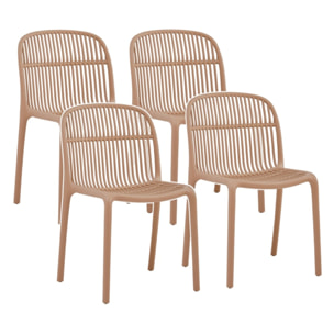 Set da 4 sedie da giardino in polipropilene tortora – Sintra