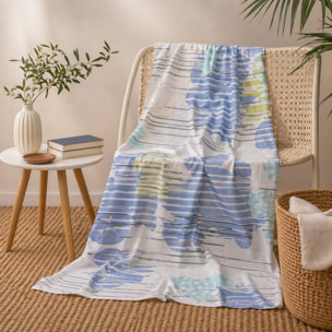 BASSETTI Telo Arredo/Multiuso Tabata 270x270 in 100% Cotone_Azzurro