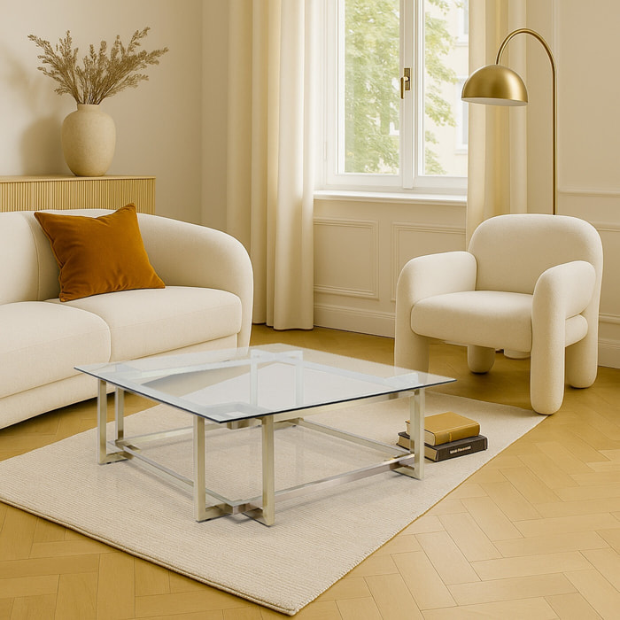 Table basse Clara 120x120cm dorée Kare Design