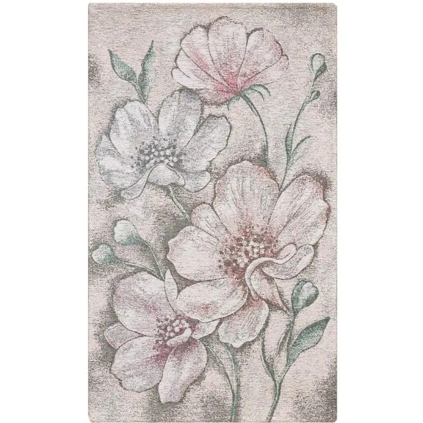 Tappeto Arredo Fiori Lavabile Antiscivolo