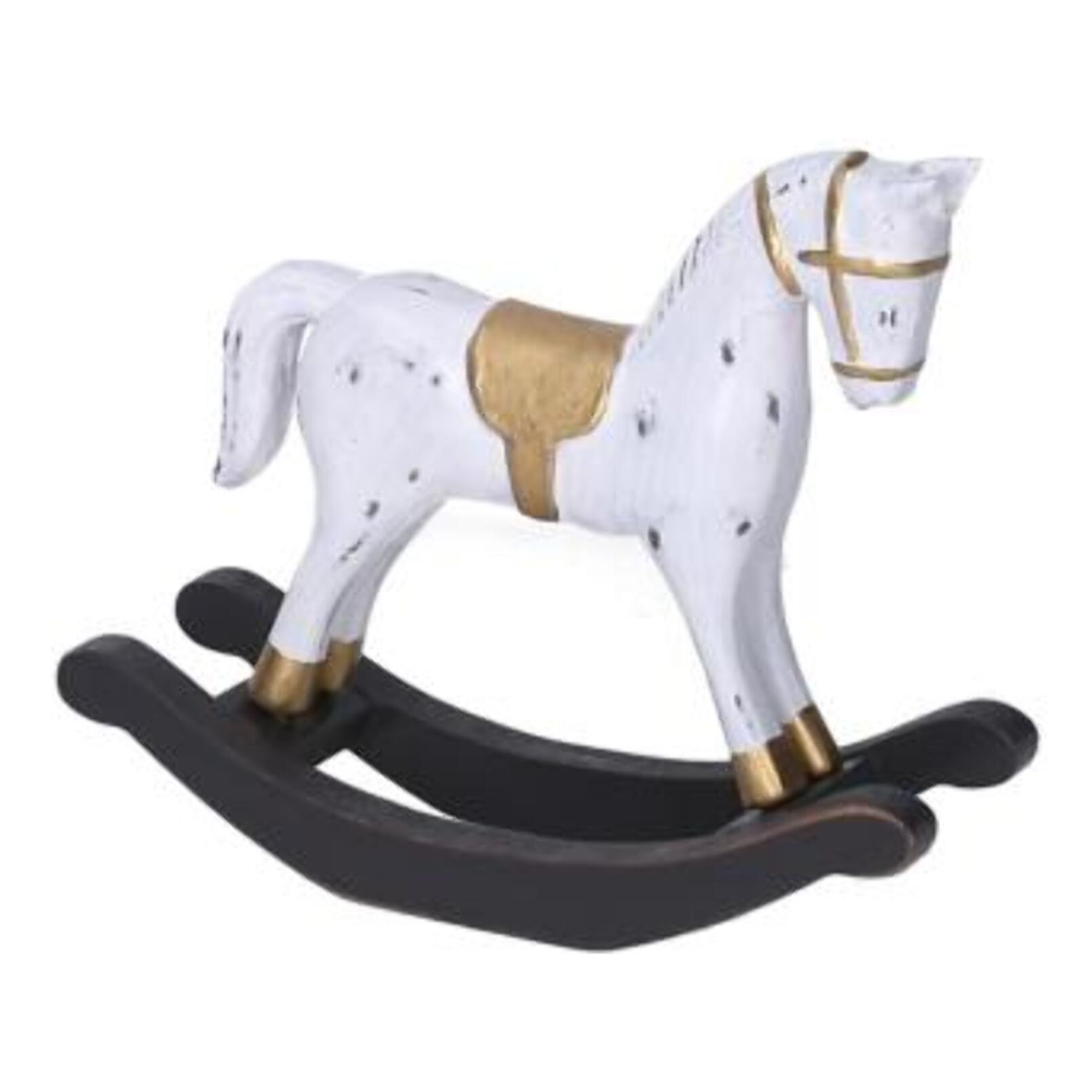 Cavallo a dondolo in legno bianco cm42x8h31