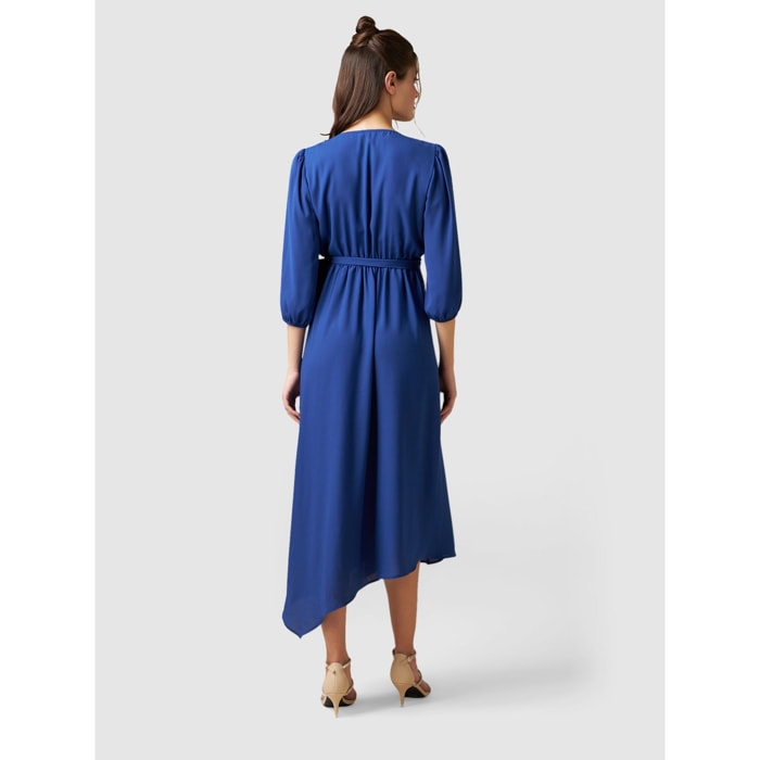 Oltre - Vestido midi de georgette - Azul