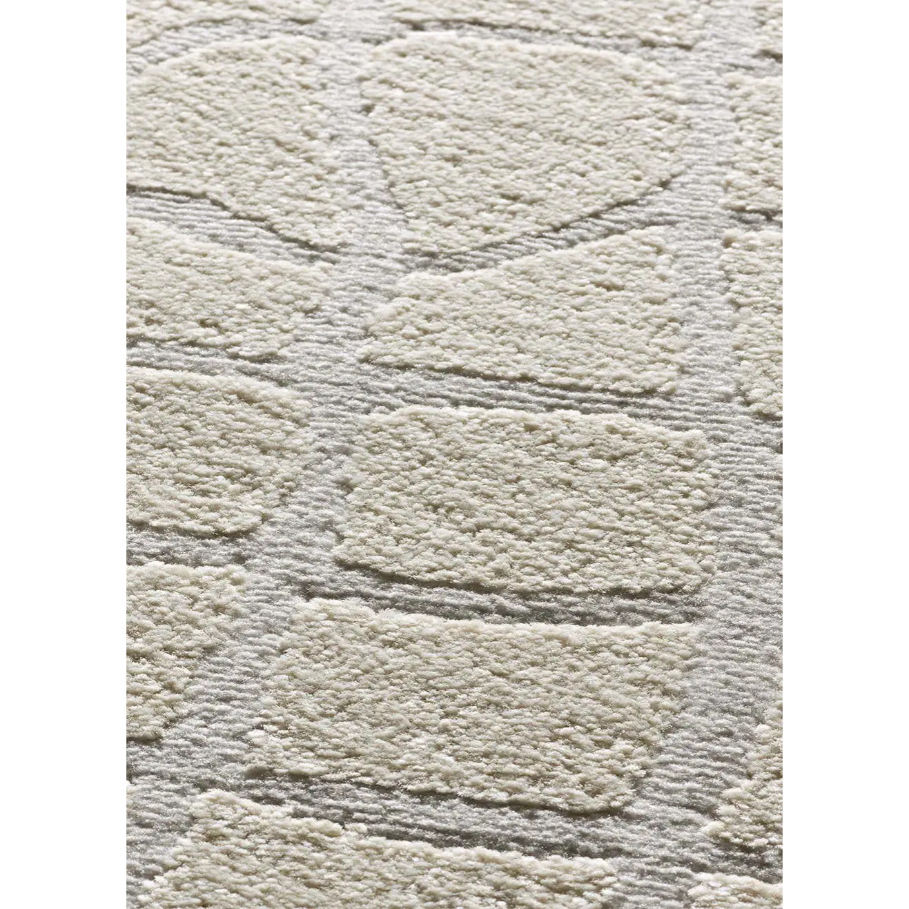 BARESA Alfombra moderna con relieve en tonos crema y gris, varias medidas disponibles