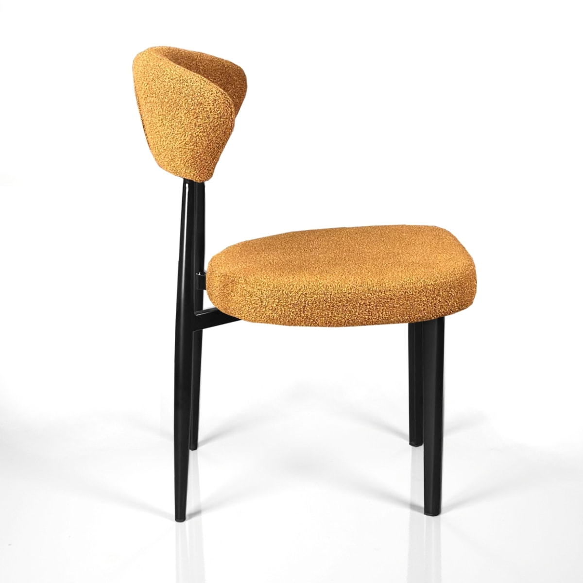 Lot de 2 chaises de salle à manger Tomasucci MELANIA, en tissu, jaune moutarde, 57 × 48 × 81 cm