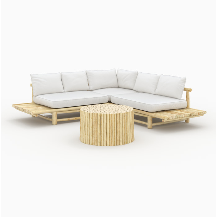 Salon de jardin 4 personnes en bois de teck massif - Imani