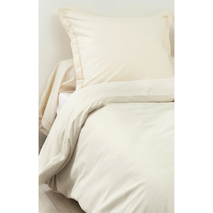 Housse de Couette Unie en 100 % Coton - Ecru