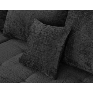 Rune - canapé panoramique d'angle gauche 7 places en velours texturé - Gris Anthracite