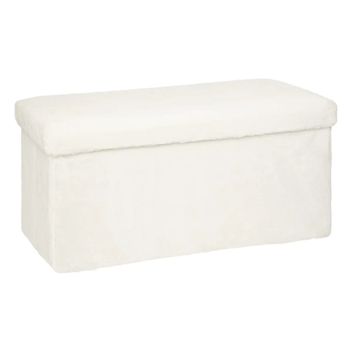 Pouf pliant "Ezzio" - bois - blanc