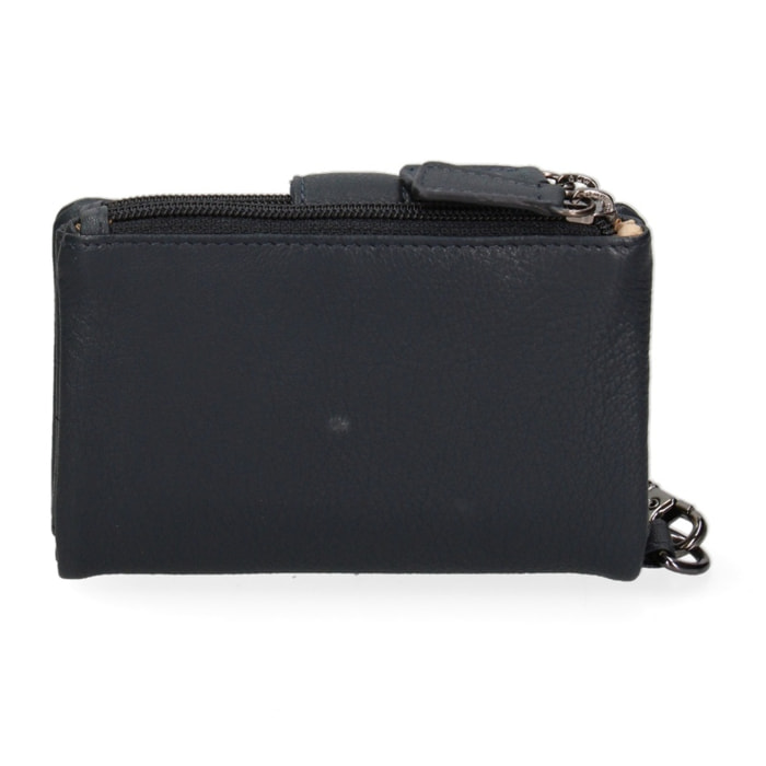 Portafoglio donna in vera pelle - Modello False - Casual - 13.5 x 10.0 x 3.0 cm