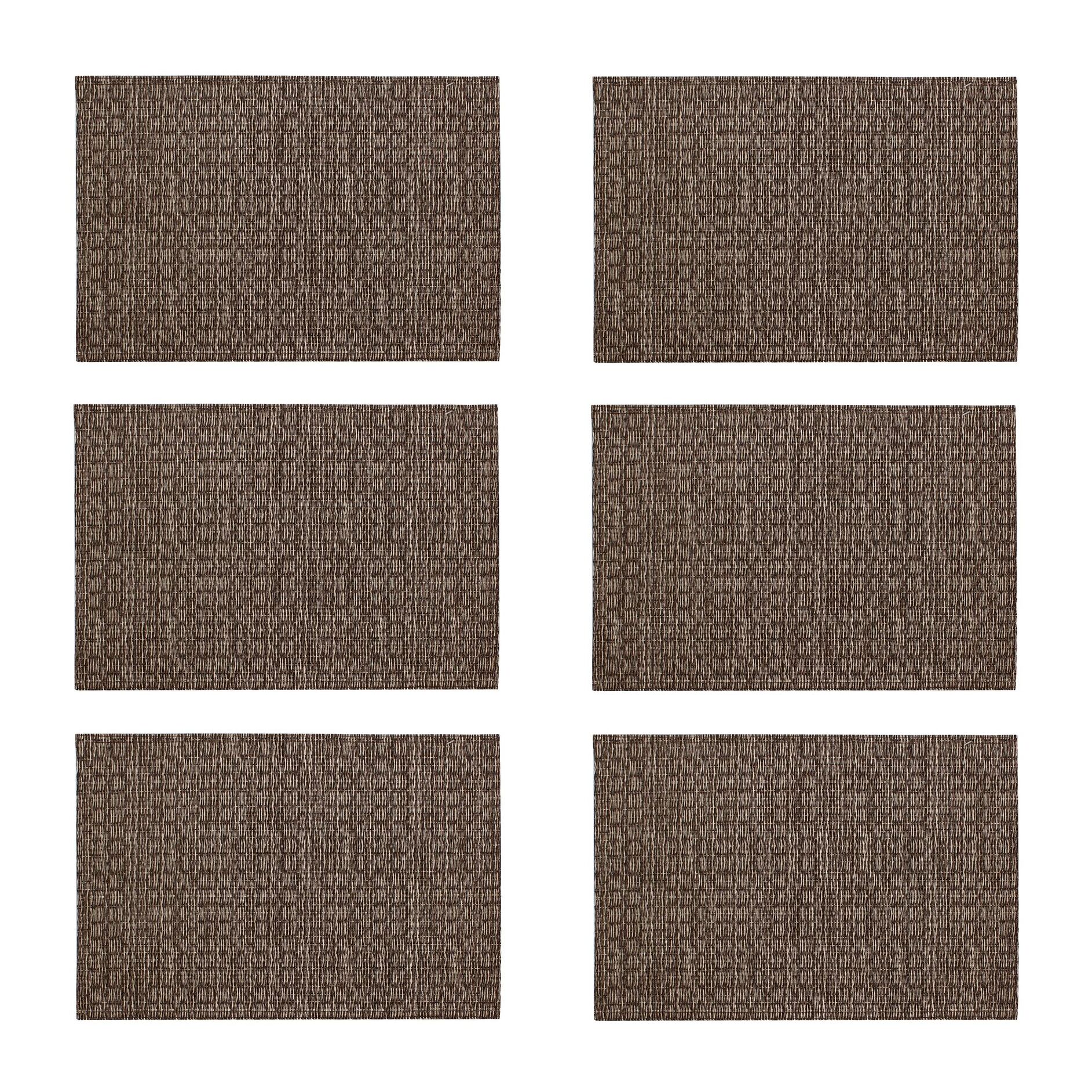 Lot de 6 sets de table effet tissage marron 45x30cm TISSAGE