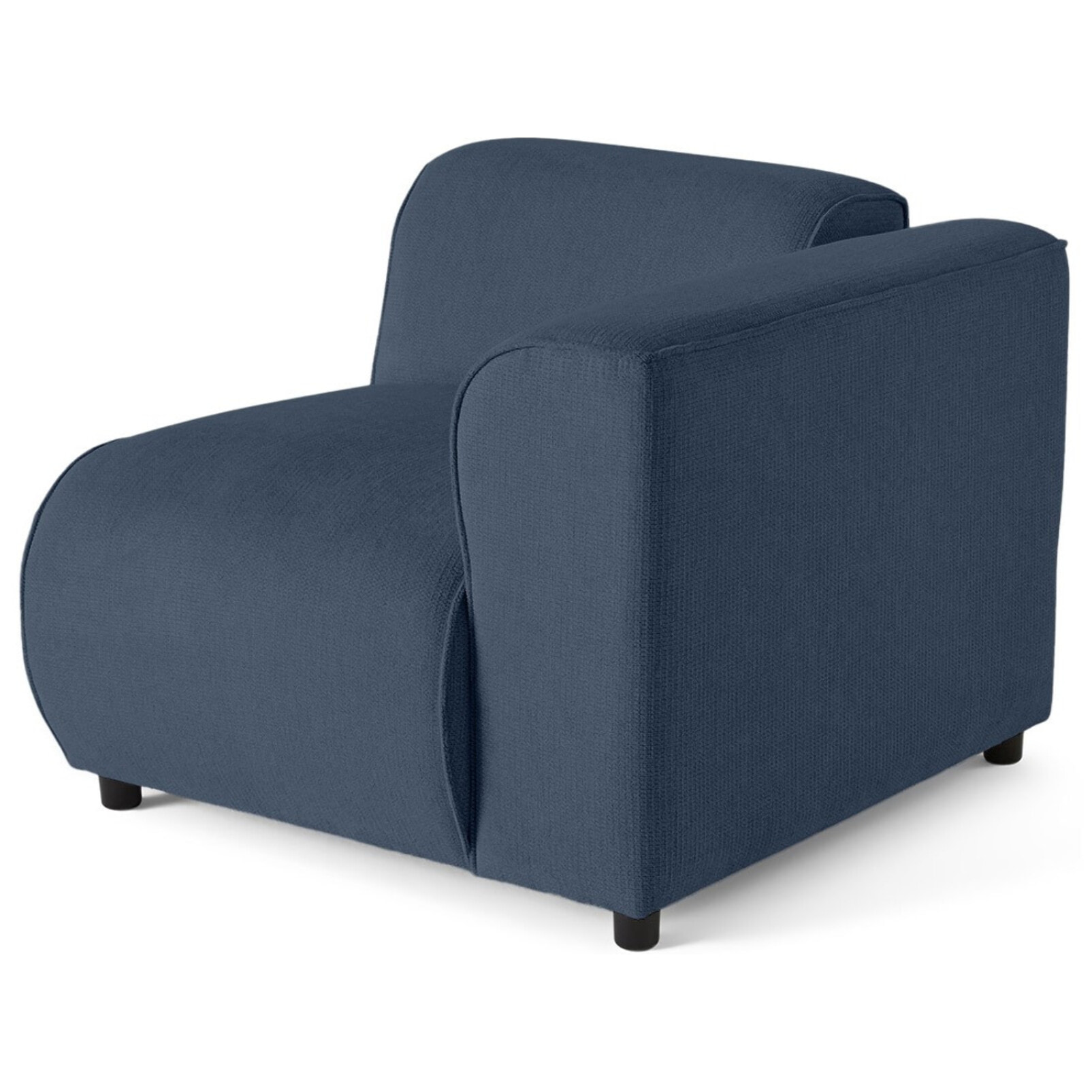 Suaro - Module d'assise d'angle droit en tissu texturé - Bleu