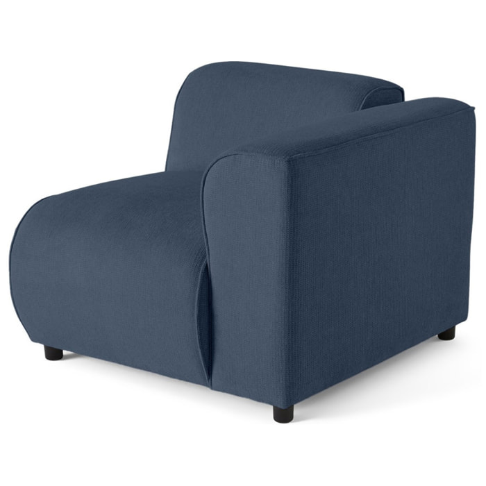 Suaro - Module d'assise d'angle droit en tissu texturé - Bleu