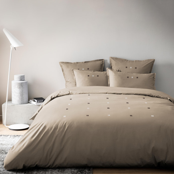 Housse de couette brodée en percale de coton BIO, DRAGEES DELICES
