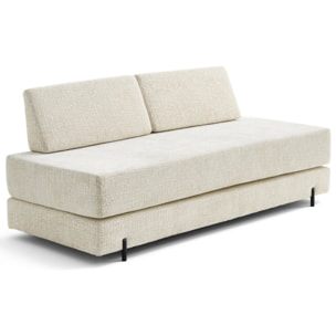 Brescia - banquette 3 places convertible en tissu velours relief - Beige