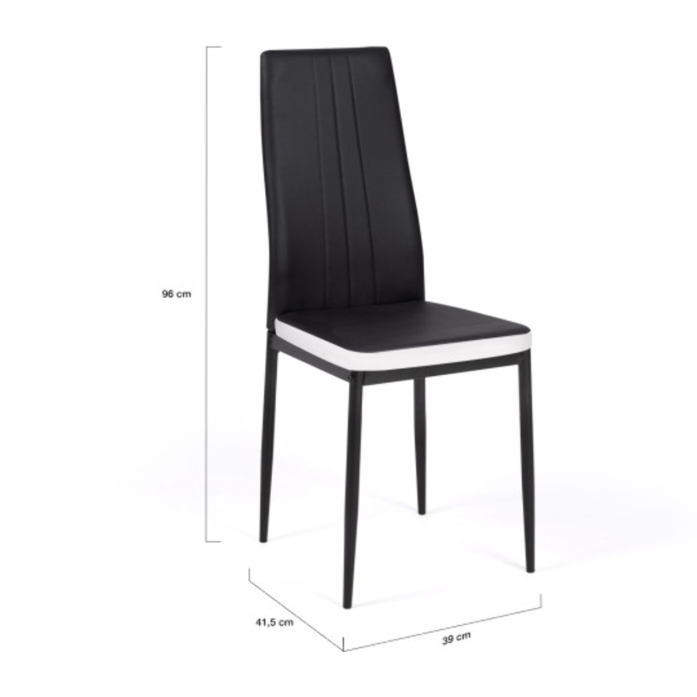 Chaises Jodie - Noir - Blanc