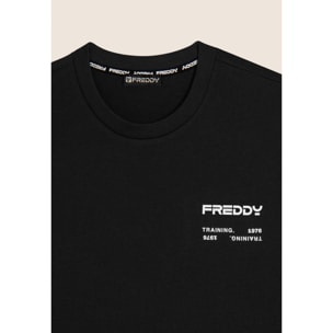 T-shirt in cotone con logo effetto gommato